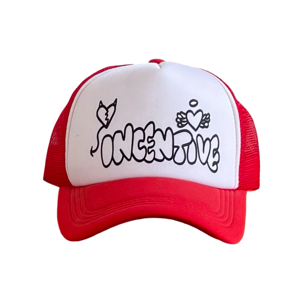 Heart Trucker Hat (Red/White)
